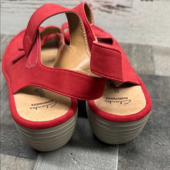 Clarks Collection Soft Cushion Reedly Juno Wedge Heel Comfort Sandals Sz 10w - Picture 4 of 5